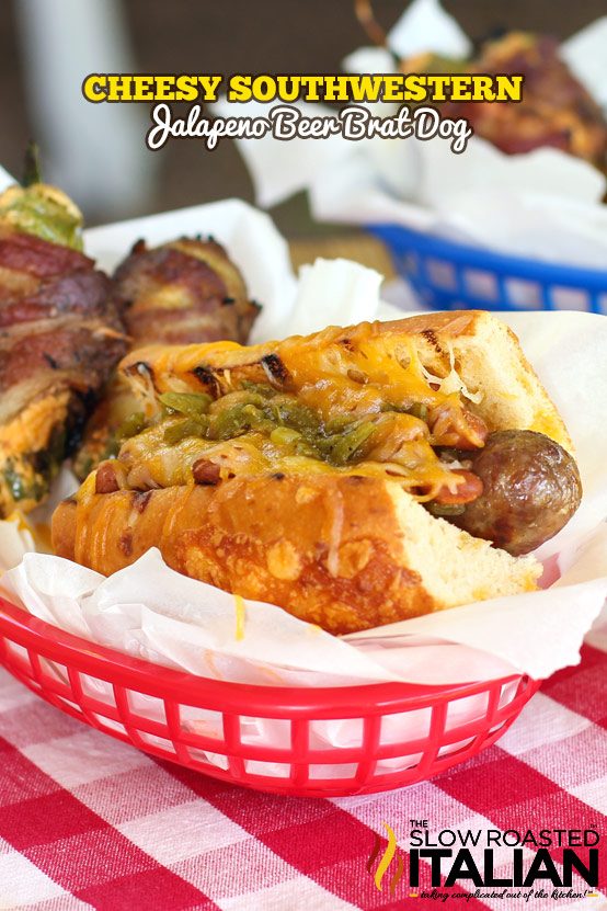 cheesy southwestern jalapeno beer brat dog