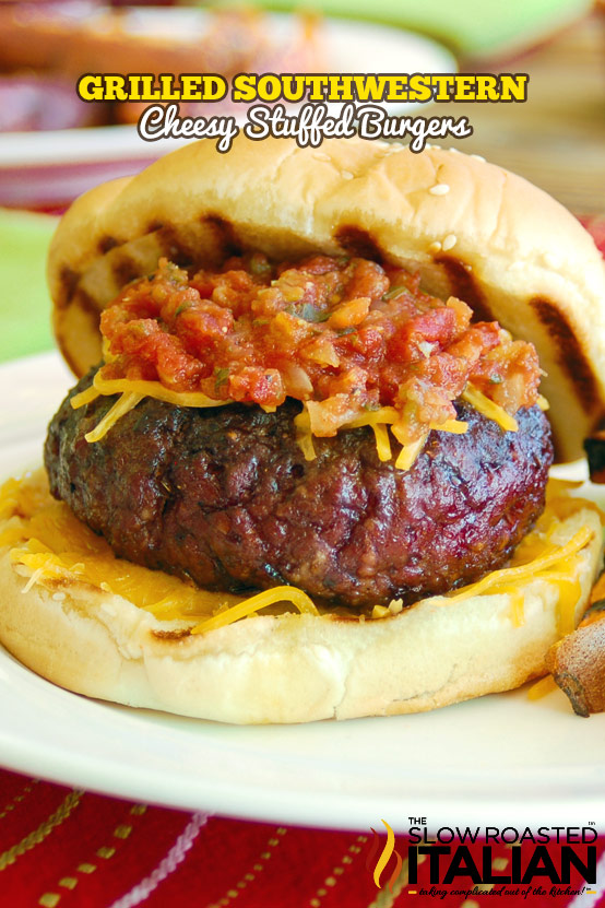 Cheesy Stuffed Tex Mex Burgers