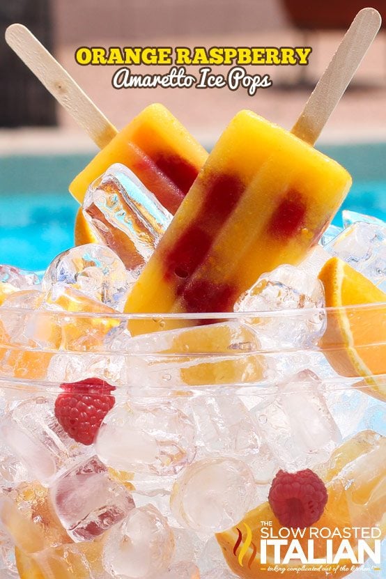 Summery Orange Raspberry Ice Pops