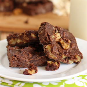 fudgy walnut black bean brownies on plate