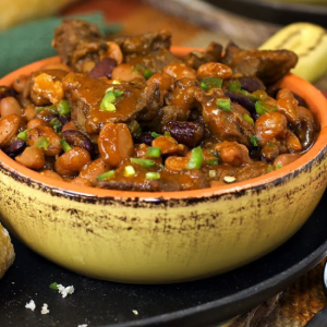 Whiskey Jack's Down Home Steak Chili in a bowl