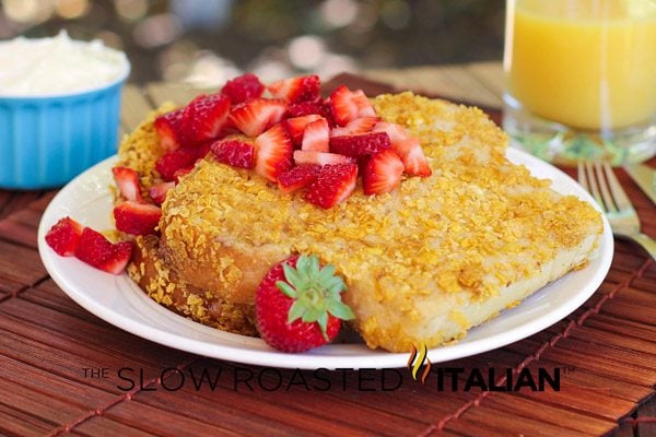 French toast with corn flake crust