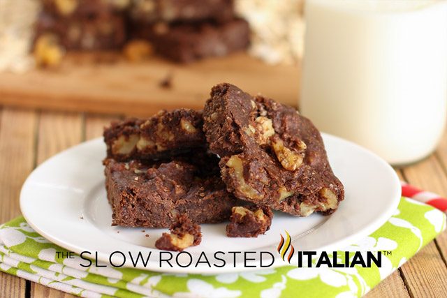 black bean brownies on white plate