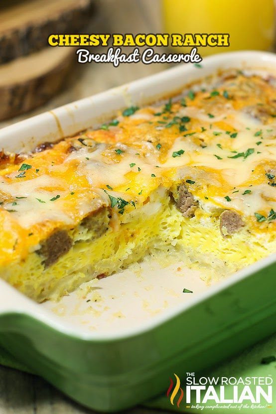 cheesy ranch hash brown crust breakfast casserole.