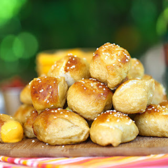 pile of homemade beer pretzel bites