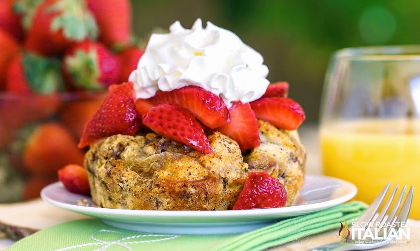 Overnight French Toast Casserole Cups close up