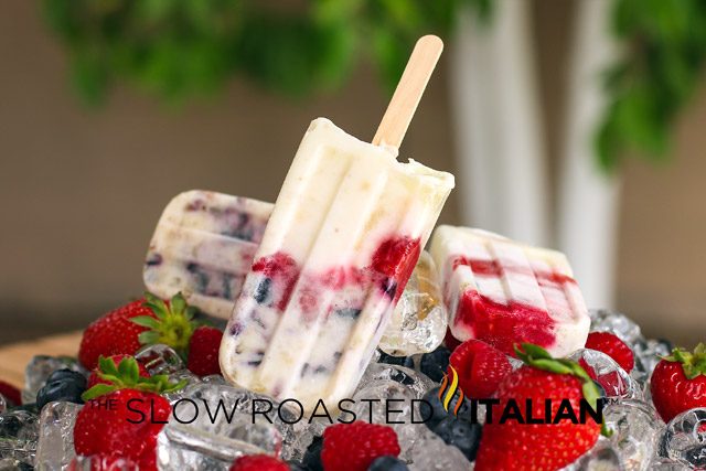 very berry banana yogurt ice pop