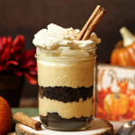 jar of pumpkin sweet cream chocolate trifle