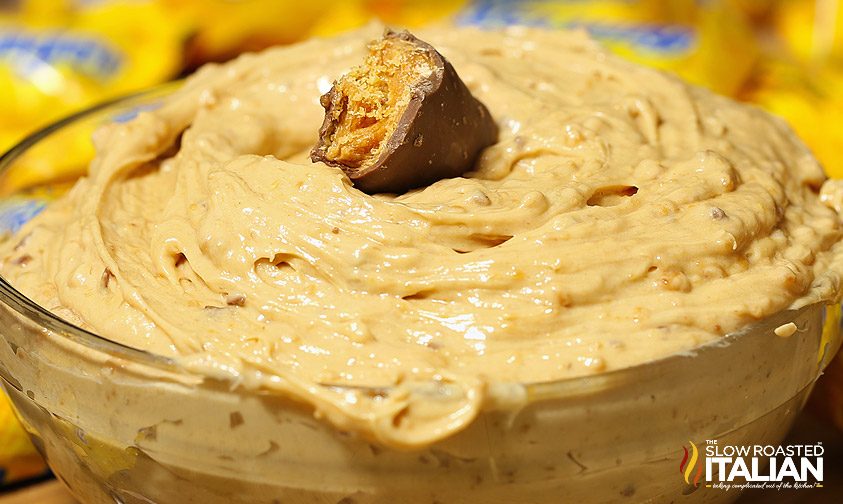 bowl of brownie frosting, close up