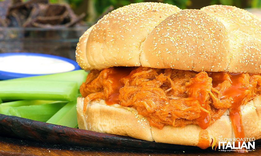 buffalo chicken sandwich, up close