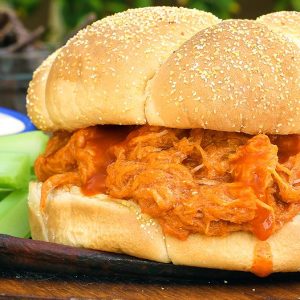 shredded buffalo chicken sandwich