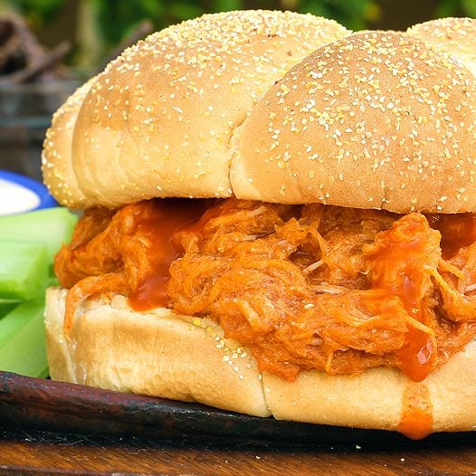 shredded buffalo chicken sandwich