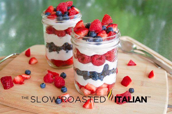 red white and blue parfait