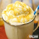 glass of frozen caramel coffee