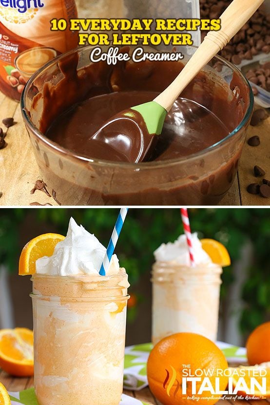 titled collage - 10 recipes using coffee creamer