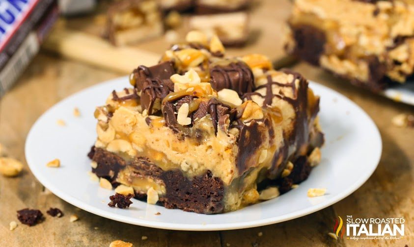 snickers brownie on plate