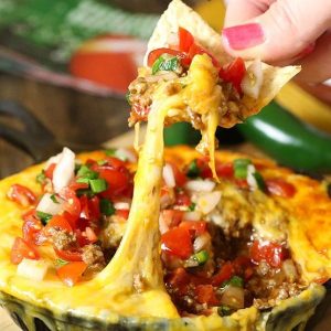 cheesy enchilada dip in bowl