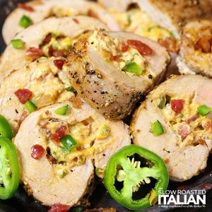 Close up of stuffed pork tenderloin