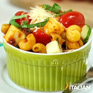 Bowl of Cheesy Caprese Pasta