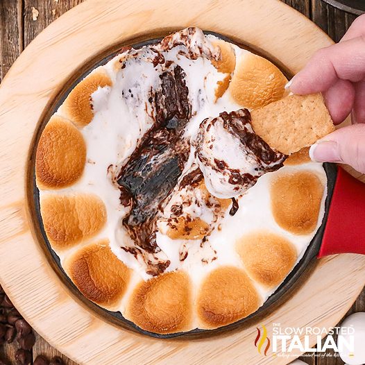 Bowl of Mocha Campfire S'mores Dip