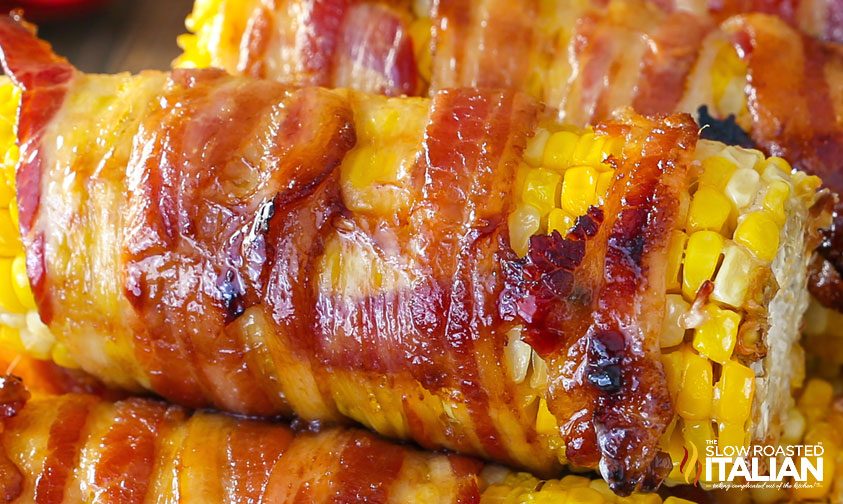 Candied-Bacon Wrapped Corn