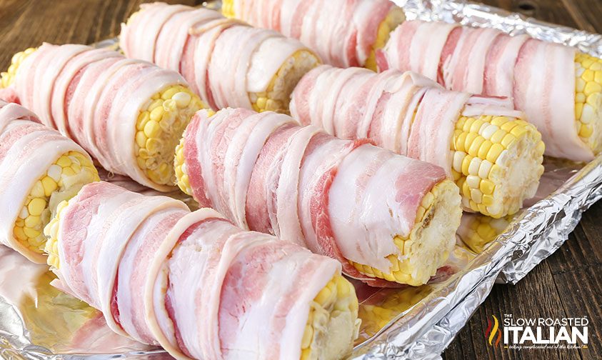 Candied-Bacon Wrapped Corn