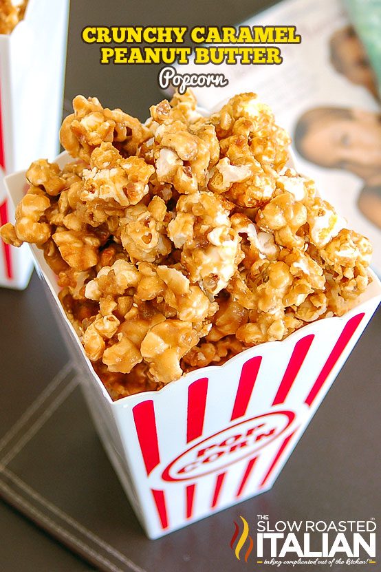 Crunchy Caramel Peanut Butter Popcorn