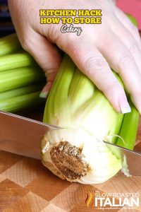 chopping celery