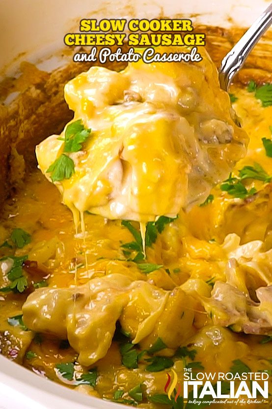 Slow Cooker Cheesy Sausage and Potato Casserole