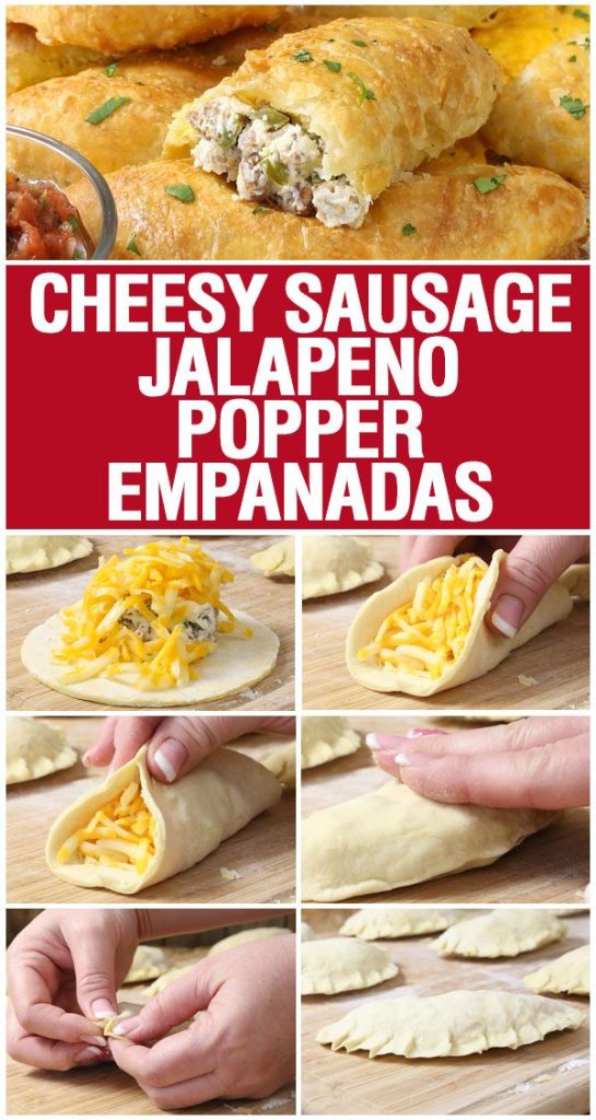titled collage shows how to make empanadas
