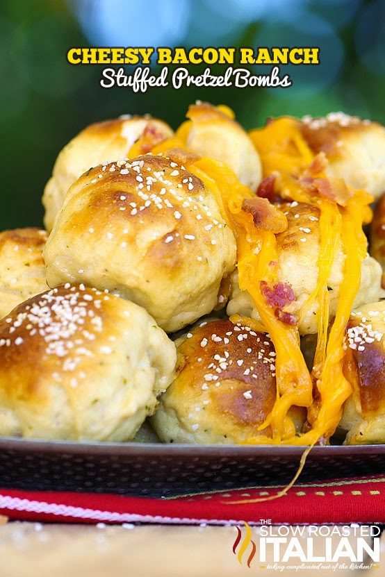 Cheesy Bacon Ranch Stuffed Pretzel Bombs