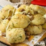 garlic parmesan sausage stuffed bread bombs