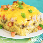 overnight breakfast casserole on plate