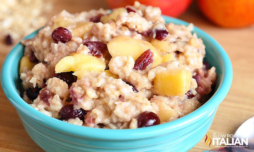 Cranberry Apple Oatmeal close up