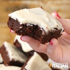 hand holding a Mexican hot chocolate brownie