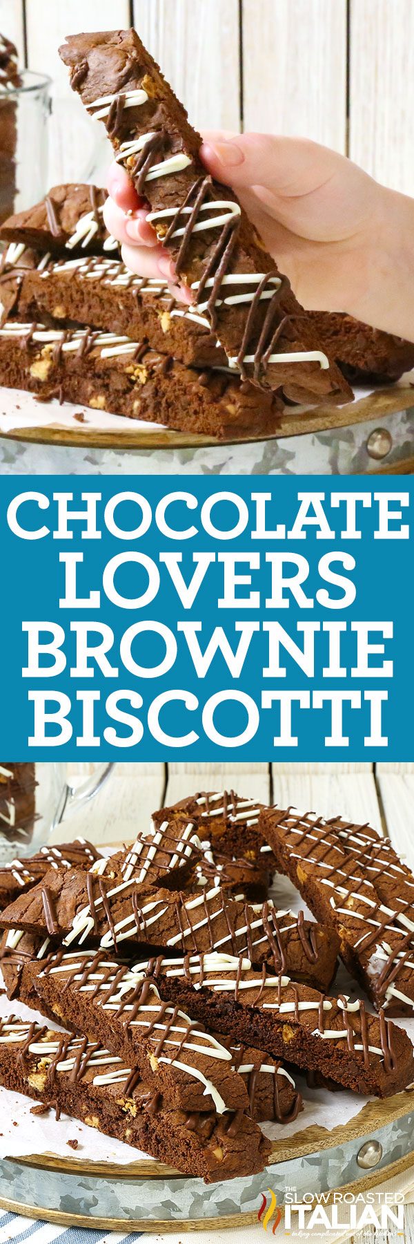 titled collage for chocolate biscotti recipe