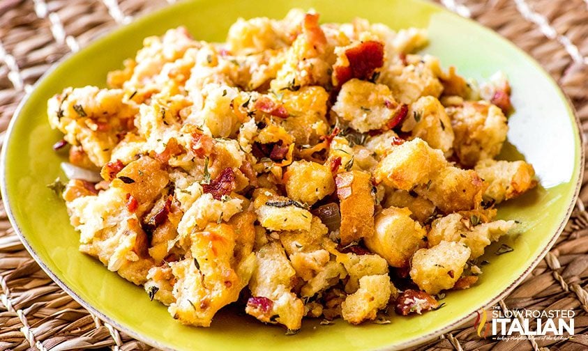 plate of bacon stuffing
