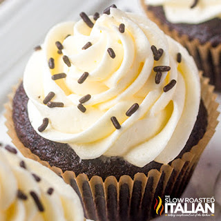 closeup of hot chocolate cupcakes