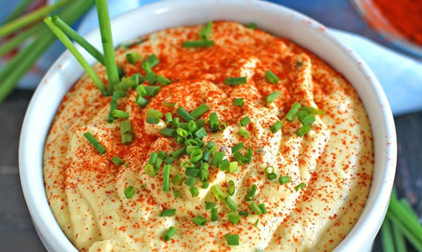 deviled eggs dip sweetandsavorymeals