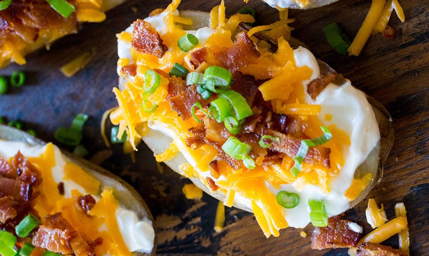 slow cooker baked potatoes sweetandsavorymeals