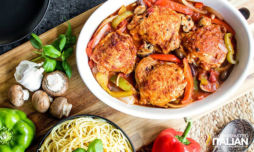 chicken cacciatore in slow cooker