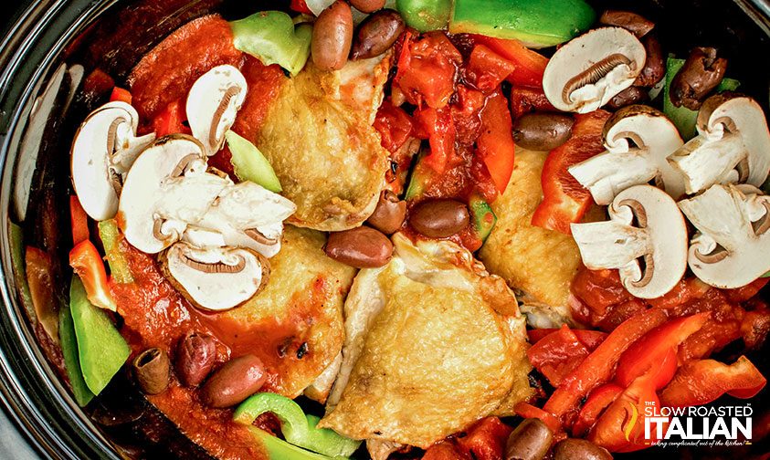 chicken cacciatore in slow cooker