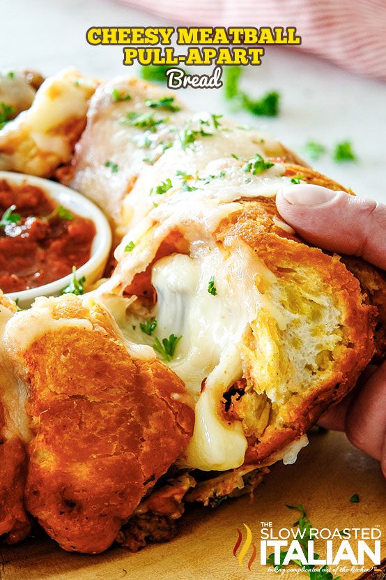 cheesy meatball pull apart bread