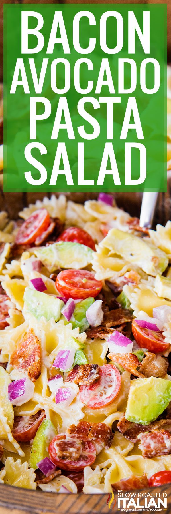 bacon avocado pasta salad -pin