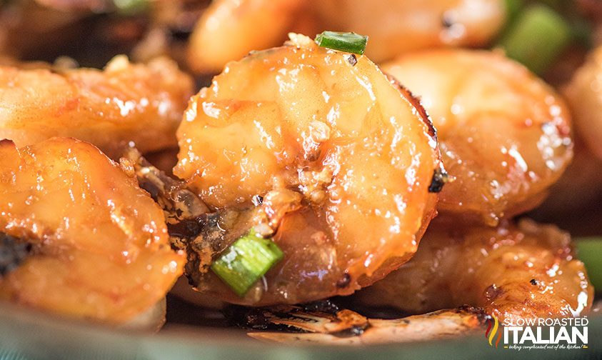 honey garlic shrimp close up