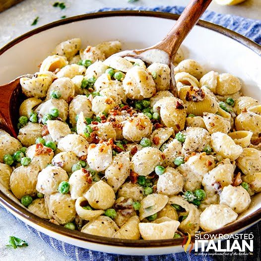 bacon and pea pasta salad