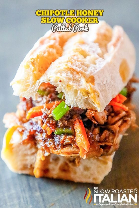 Chipotle Honey Slow Cooker Pulled Pork Sliders