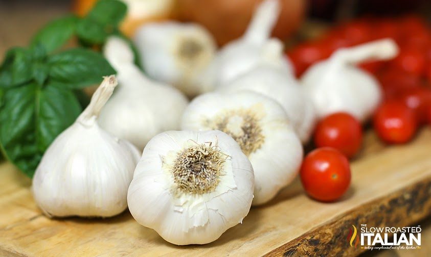 fresh bulbs of garlic