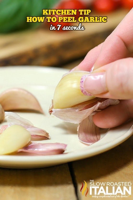 titled collage: how to peel garlic in 7 seconds