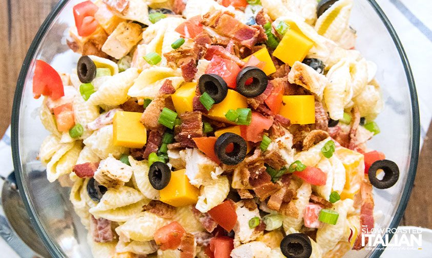 mixed chicken bacon ranch pasta salad